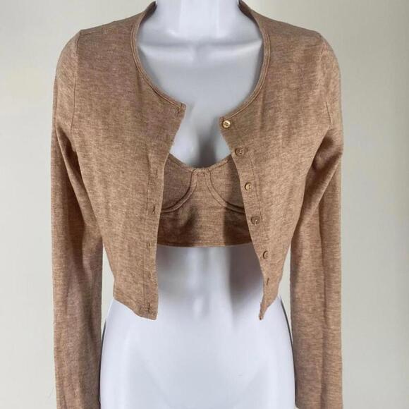 Stylish Cropped ZARA Cardigan with Matching Bralette - Picture 1 of 5